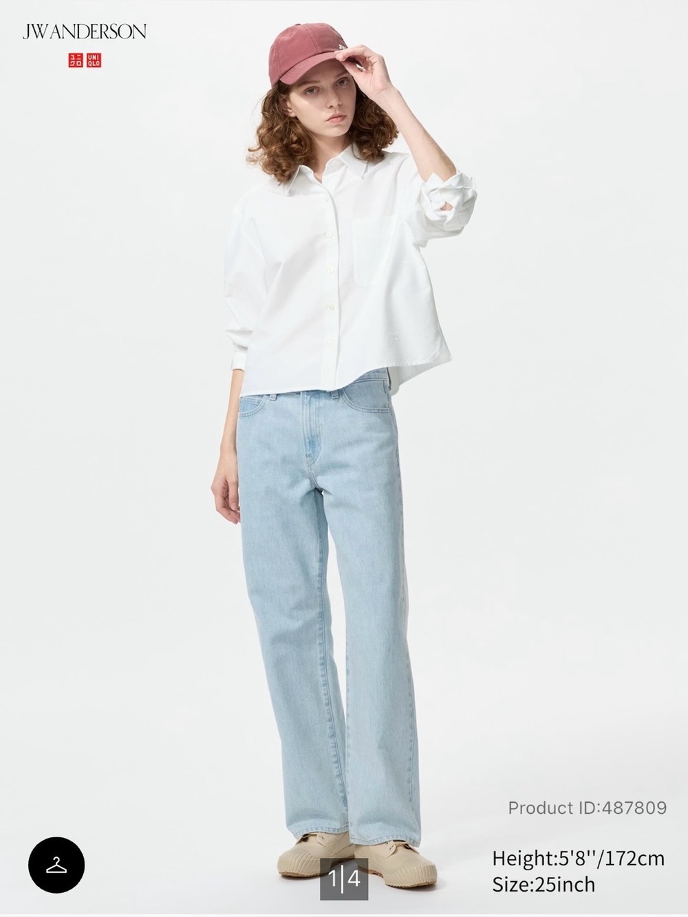Uniqlo x JW Anderson Straight Leg Jeans Light Wash 100% Cotton Denim Size 32